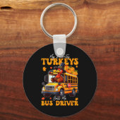 Funny Thanksgiving Turkey Bus Driver School Gift  キーホルダー (正面)