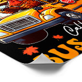 Funny Thanksgiving Turkey Bus Driver School Gift  ポスター (角)