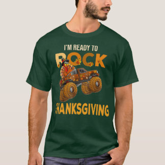 Funny Thanksgiving turkey day riding monster truck Tシャツ