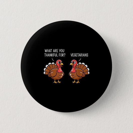Funny Thanksgiving Turkey Design - What Are You Th 缶バッジ (正面)