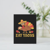 Funny Thanksgiving turkey eating tacos エンクロージャーカード (スタンド正面)