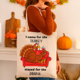 Funny Thanksgiving Turkey & Family Drama Quote トートバッグ