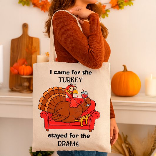 Funny Thanksgiving  Turkey & Family Drama Quote トートバッグ