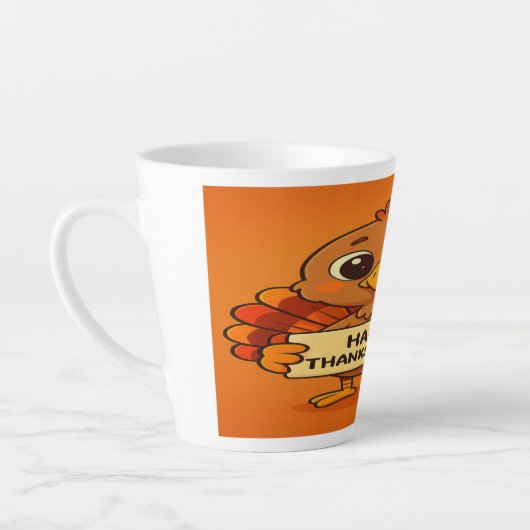 Funny Thanksgiving Turkey Latte Mug カフェラテマグ (左)