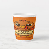 Funny Thanksgiving Turkey Latte Mug カフェラテマグ (正面)