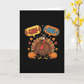 Funny Thanksgiving Turkey Meme F-caw-f F-awk-f Bir カード (黄色い花)