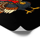 Funny Thanksgiving Turkey Meow Cat Disguise Men Wo ポスター (角)