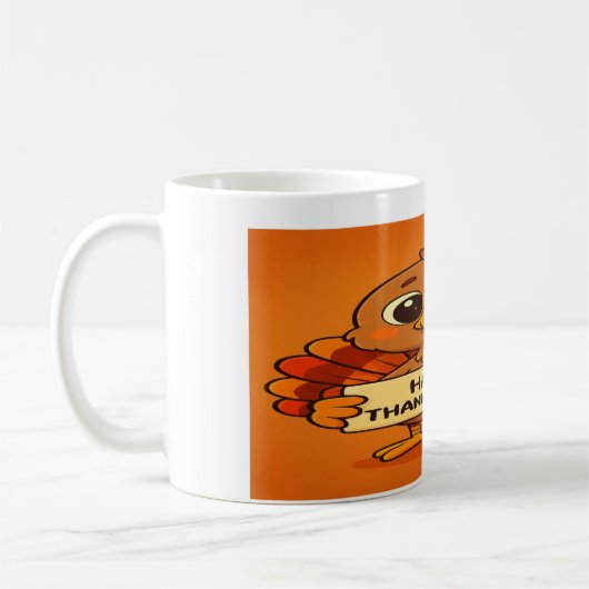Funny Thanksgiving Turkey Mug コーヒーマグカップ (左)