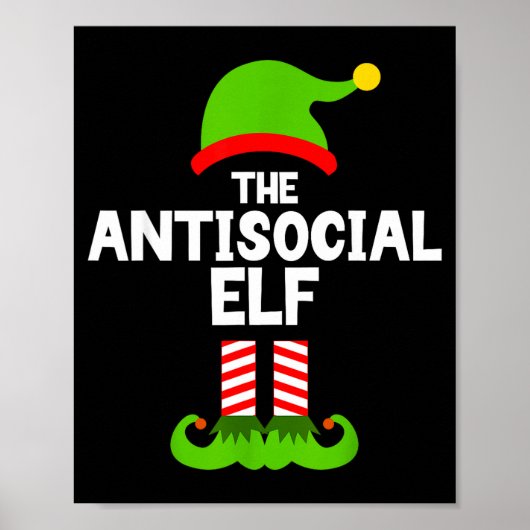 Funny The Antisocial Elf Christmas Family Pajama A ポスター (正面)