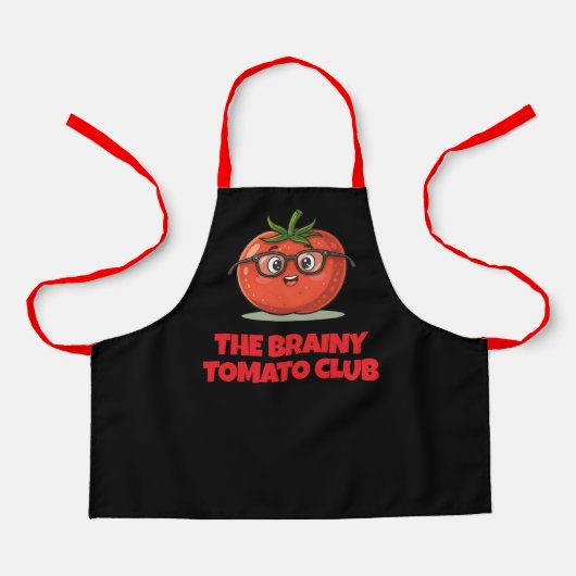Funny The Brainy Tomato Club エプロン (正面)