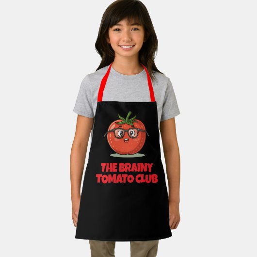 Funny The Brainy Tomato Club エプロン (インサイチュ)