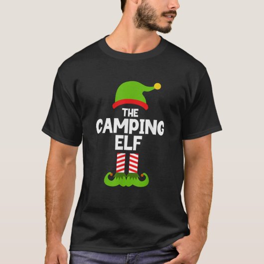 Funny The Camping Elf Christmas Family Pajama Camp Tシャツ (正面)