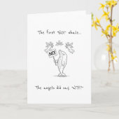 Funny The First Noel No Whale Holiday Christmas カード (黄色い花)