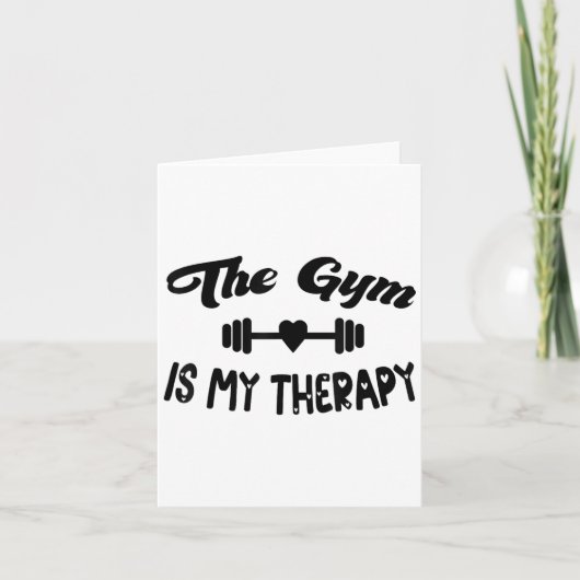 Funny The Gym Is My Therapy Motivational Fitness L カード (正面)