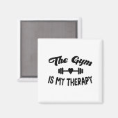 Funny The Gym Is My Therapy Motivational Fitness L マグネット (正面/裏面)