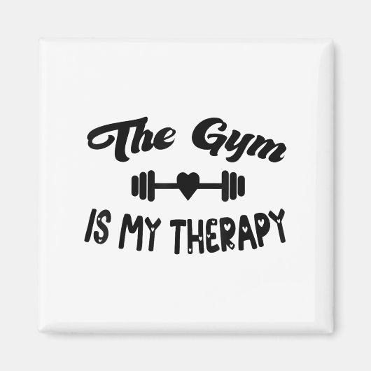 Funny The Gym Is My Therapy Motivational Fitness L マグネット (正面)