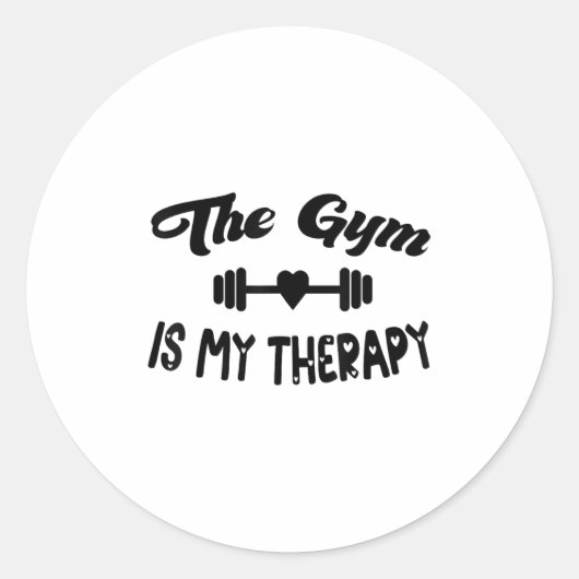 Funny The Gym Is My Therapy Motivational Fitness L ラウンドシール (正面)