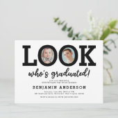 Funny Then and Now Photo Graduation Party 招待状 (スタンド正面)