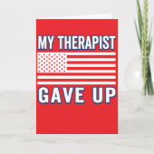 Funny Therapist Gave Up, Patriotic USA Flag カード (正面)