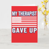 Funny Therapist Gave Up, Patriotic USA Flag カード (黄色い花)