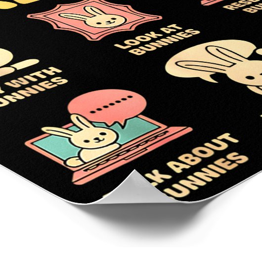 Funny Things I Do In My Spare Time Bunny Rabbit Gi ポスター (角)