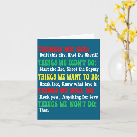 Funny Things We Did Built This City Shot The Sheri カード (黄色い花)