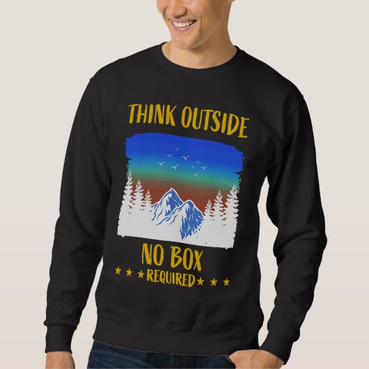 Funny Think Outside Box Outfit For Hiking Father's スウェットシャツ (正面)