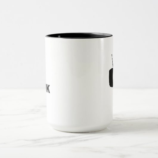 Funny think thunk outside idiot box tv television  マグカップ (中央)