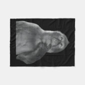 Funny Thinking Monkey Meme Curious Ape Brainrot  フリースブランケット (正面(横))