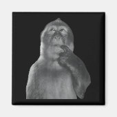 Funny Thinking Monkey Meme Curious Ape Brainrot  マグネット (正面)
