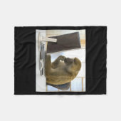 Funny Thinking Monkey Meme Office Curious Ape Brai フリースブランケット (正面(横))