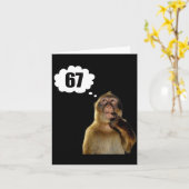 Funny Thinking Monkey Meme Six Seven 6 7 Meme  カード (黄色い花)