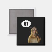 Funny Thinking Monkey Meme Six Seven 6 7 Meme  マグネット (正面/裏面)