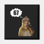 Funny Thinking Monkey Meme Six Seven 6 7 Meme  マグネット (正面)