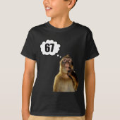 Funny Thinking Monkey Meme Six Seven 6 7 Meme  Tシャツ (正面)
