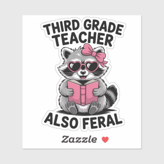 Funny Third Grade Teacher Cute Feral School Humor シール (シート)