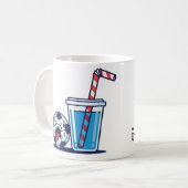 Funny Thirsty Soccer Ball Needing Cold Water Drink コーヒーマグカップ (正面左)