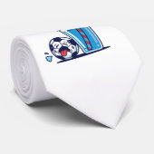 Funny Thirsty Soccer Ball Needing Cold Water Drink ネクタイ (ロール)