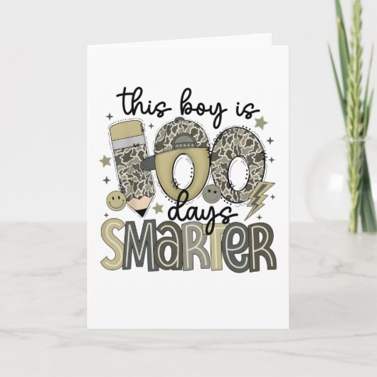 Funny This Boy Is 100 Days Smarter School カード (正面)