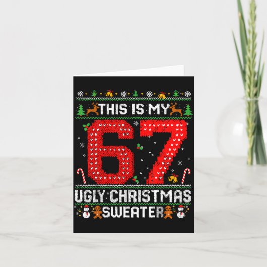Funny This Is My 67 Ugly Christmas Sweater Xmas Ma カード (正面)