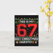 Funny This Is My 67 Ugly Christmas Sweater Xmas Ma カード (黄色い花)