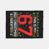 Funny This Is My 67 Ugly Christmas Sweater Xmas Ma フリースブランケット (正面(横))