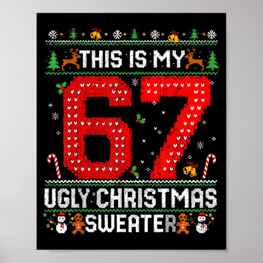 Funny This Is My 67 Ugly Christmas Sweater Xmas Ma ポスター (正面)