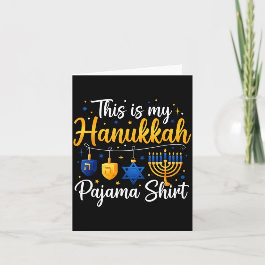 Funny This Is My Hanukkah Pajamakah Pajama Chanuka カード (正面)