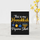 Funny This Is My Hanukkah Pajamakah Pajama Chanuka カード (黄色い花)