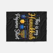 Funny This Is My Hanukkah Pajamakah Pajama Chanuka フリースブランケット (正面(横))