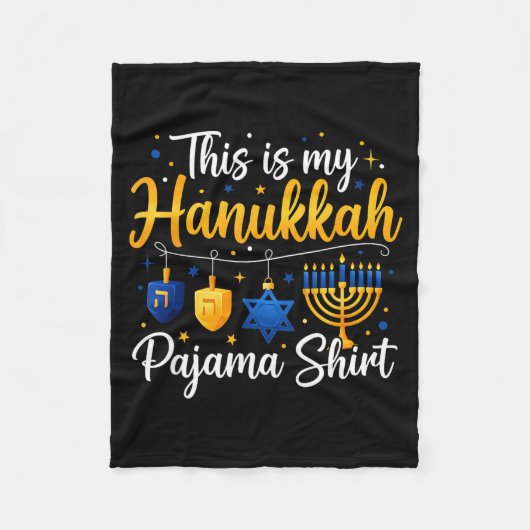 Funny This Is My Hanukkah Pajamakah Pajama Chanuka フリースブランケット (正面)