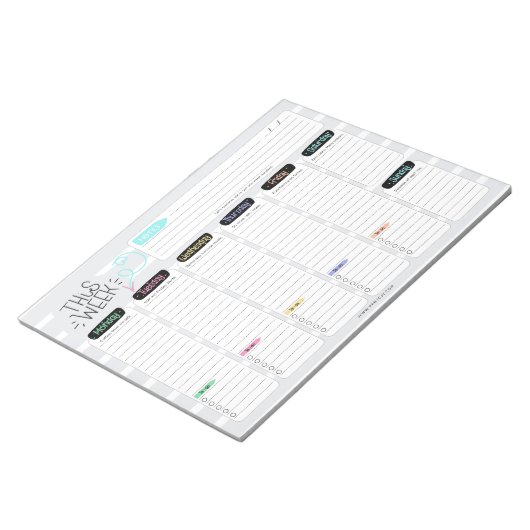 Funny This Week” Weekly Planner with Witty Sayings ノートパッド (アングル)