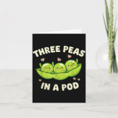 Funny Three Peas In A D Cute Kawaii  カード (正面)