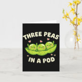 Funny Three Peas In A D Cute Kawaii  カード (黄色い花)